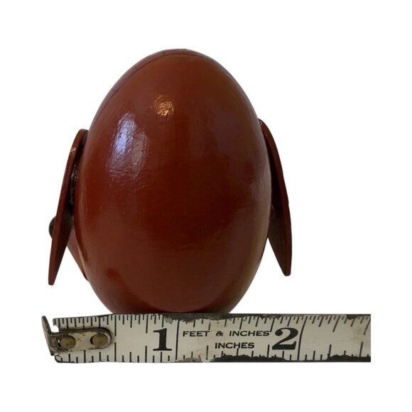 2 Pilgrim Turkey Shelf Sitters Handmade Folk Art Wooden Egg Movable Legs - Picture 13 of 13